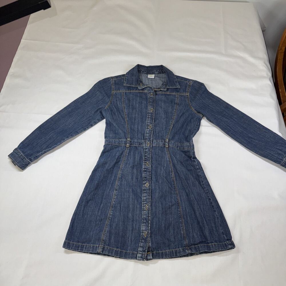 Crazy 8 Girls Denim Dress Size 10 Long Sleeve Button Up